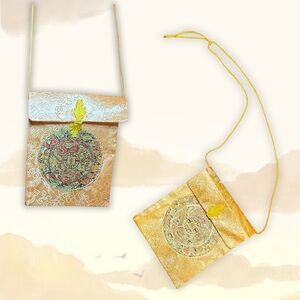 Elegant Gold Brocade Women Bag